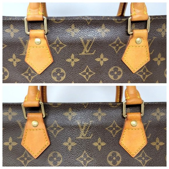 Louis Vuitton Sac Plat Monogram Canvas Leather Large Tote Bag Authentic MI0041 - Picture 4 of 12